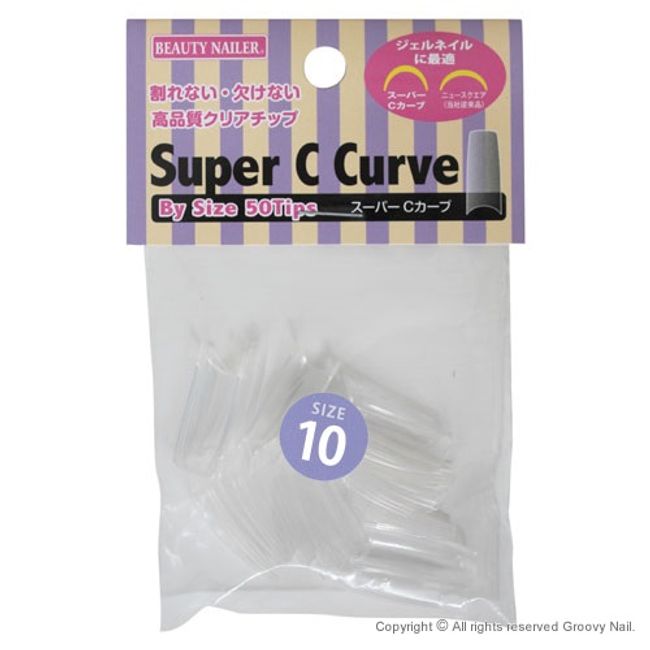 BEAUTY NAILER Beauty Nailer Nail Tip Super C Curve Refill P12N-10 50P [Nekopos compatible] Nail supplies specialty store