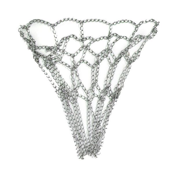 Buzzmahito Basket Net, Stainless Steel, Outdoor, Goal, Ring Net, Metal Chain, Silver, Replacement Net, Indoor