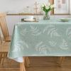Vinyl Tablecloth with Flannel Backed 60 x 84 Inch Rectangle Light Green