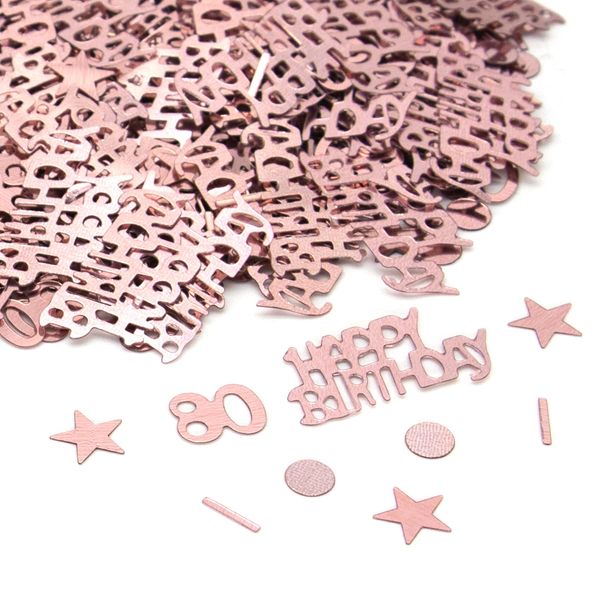 80 Birthday Confetti, 80th Rose Gold Metallic Foil Sequins Table Scatter Sprinkles for 80 Years Birthday Party Anniversary Table Party Decorations 15g A3MGSRZX (80th)