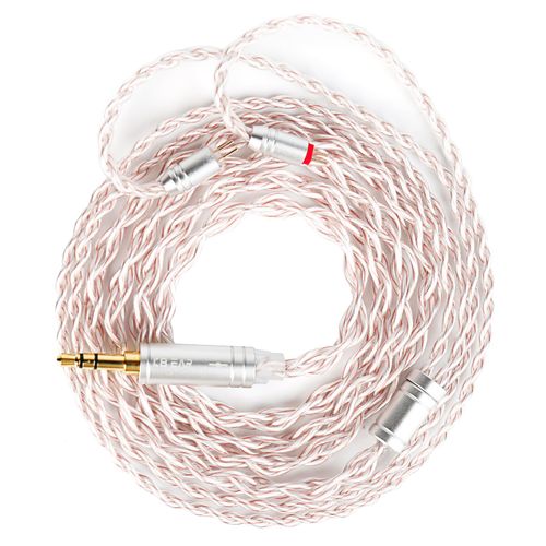 KBEAR FanMusic 2Pin IEM Cable, 6N OFC Silver-Plated Earphone Upgraded Cords Headphone Extension Wire, in Ear Monitors Cable for Audiophile Musician, 3.5mm Gold-Plated Plug (Silver Pink, 2PIN 3.5MM)