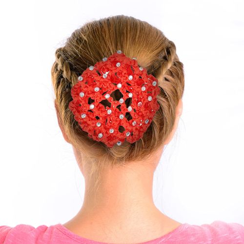 Lurrose 9Pcs Bun Cover Rhinestone Snood Hair Net Skating Bun Cover Elastic Hair Net Hair Bun Holder Net Hair Accessories for Bank Clerk Nurse Dancer Mixed Color