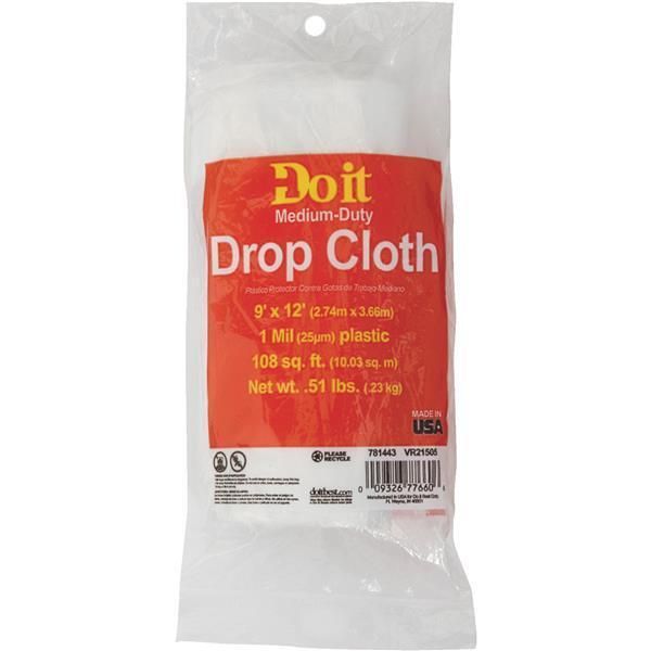 (24)-Do it Plastic 9 Ft. x 12 Ft. 1 mil Drop Cloth Transparent plastic