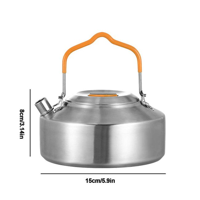 1L Outdoor Stainless Steel Camping Teapot Kettle Coffee Pot Outdoor Kettle  