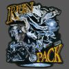 WOLFS RUN WITH THE PACK BIKER PATCH 11 INCH PATCH