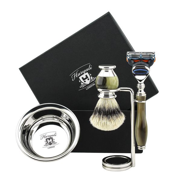 Men's Travel Shaving Brush With Synthetic Badger Looking Hair In stainless Steel Handle. Portable During Travel. GIFTS FOR MEN WHO HAVE EVERYTHING