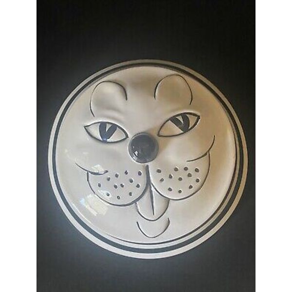 Vintage Zanolli Made in Italy Covered Cat Face Cat Food Bowl Pet Dish