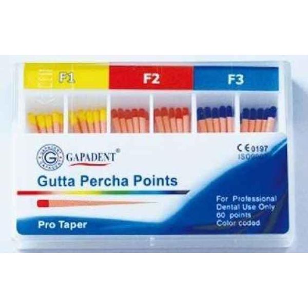 Gutta Percha Points F1, F2, F3-60 pcs (Assorted)