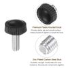 sourcing map 30pcs M5 x 12mm Metric Male Thread Knurled Knobs, Thumb Screw Clamping Knobs Grip Plastic Handle Hand Knobs with Threaded Stud, Black