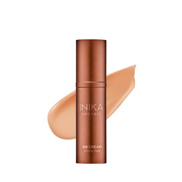 INIKA Organic BB Cream Foundation - Vegan Makeup with Hydrating Prickly Pear Oil, Jojoba Oil, and Pomegranate Seed Oil - Lightweight, Brightening BB Glow for Balanced Skin Tone, Beige, 1 fl oz