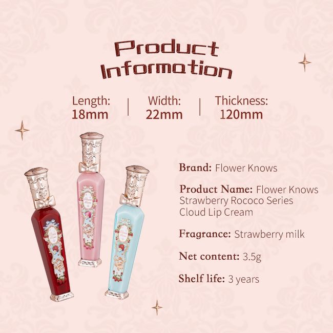 Flower Knows Liquid Lipcolor,Strawberry Rococo Cloud Lip Cream - S06 Tea  Break makeup