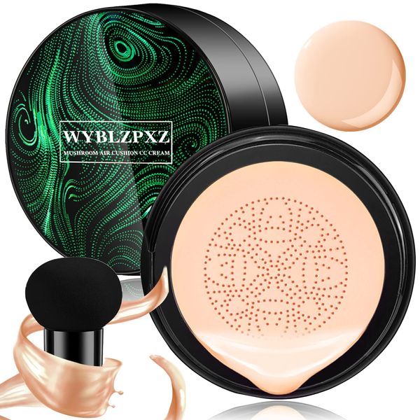 Mushroom Head Air Cushion CC Cream BB Cream Cushion Foundation Moisturizing Full Coverage Foundation Concealer Lasting Foundation Makeup Tone Makeup Base Primer（Natural）