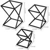 Twisting Geometric Matte Black Metal Pizza Riser Racks/Food Display Stands, 3