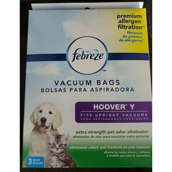 (2) 3-Packs Febreze Hoover Y Vacuum Bags Extra Strength Pet Odor Eliminator