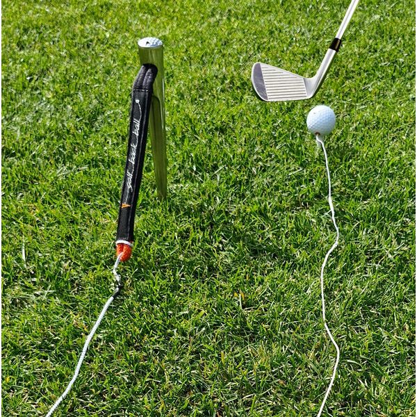 QMBasic Shop: Golf Abschlag Trainer Golf-Back-Ball für Garten Driving-Range Swing Trainingshilfe Tools Back Ball Schwungtrainer Driver Schlaganalyse komplett mit Golfball Ersatzball