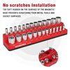 WORKPRO Magnetic Socket Organizer, 1/4-Inch SAE Socket Holder, Socket Trays Holds 26 Pieces Standard Size and Deep Size Sockets(Socket not Included)