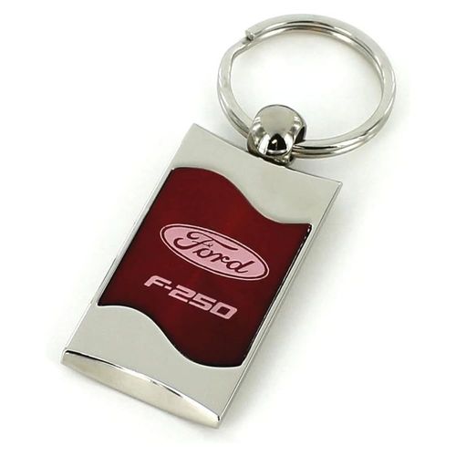 AU-TOMOTIVE GOLD, INC. Officially Licensed Red Rectangular Wave Key Fob for Ford F-250