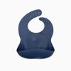 Silicone Bib, Silicone Bib, Plain, Meal Apron, Silicone Bib, With Pockets, Solid Color, Meal Apron, Bib, Baby Bib, For Meals (Navy)