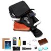 Seoky Rop Men Leather Sling Bag Purse Waterproof Crossbody Chest Bag Sling Backpack with USB Charging Port One Shoulder Bag Black