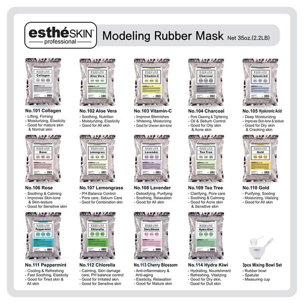 estheSKIN No.104 Charcoal Modeling Rubber Mask for professional use, 35 Oz.