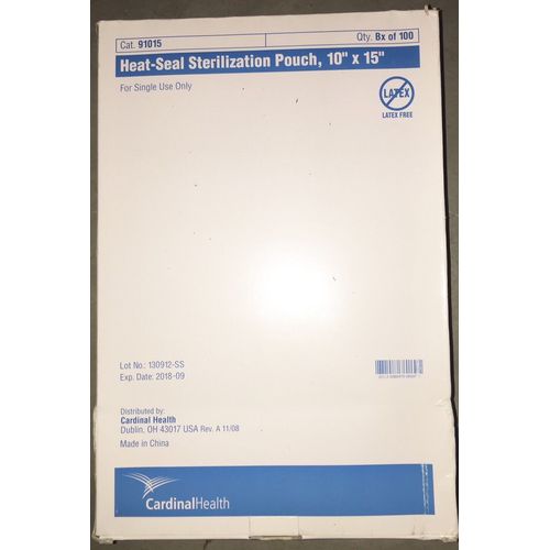 Cardinal Health Heat-Seal Sterilization Pouch Cat. 91015, 10" x 15"(Case of 100)