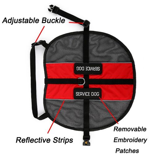 PLUTUS PET Service Dog Vest with 2 Removable Patches, Light Weight and Breathable Mesh Service Animal Harness,Perfect for Summer and Hot Days,Red,S,Girth 18.7-22.8"