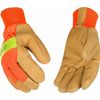 Kinco 1938KWP-M High Visibility Orange Waterproof Pigskin Gloves, Medium