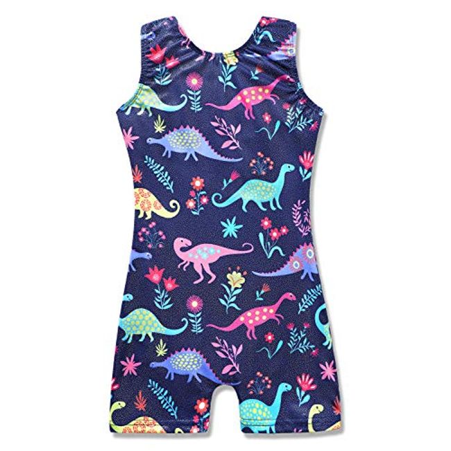 Dinosaur leotard 4t 5t for girls gymnastics navy blue unitard dance apparel clothing