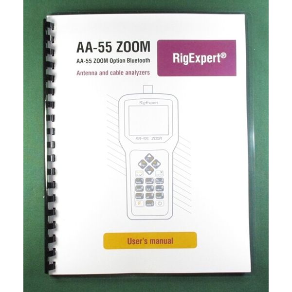 RIgExpert AA-55 Zoom Instruction Manual: Full Color & Protective Covers!