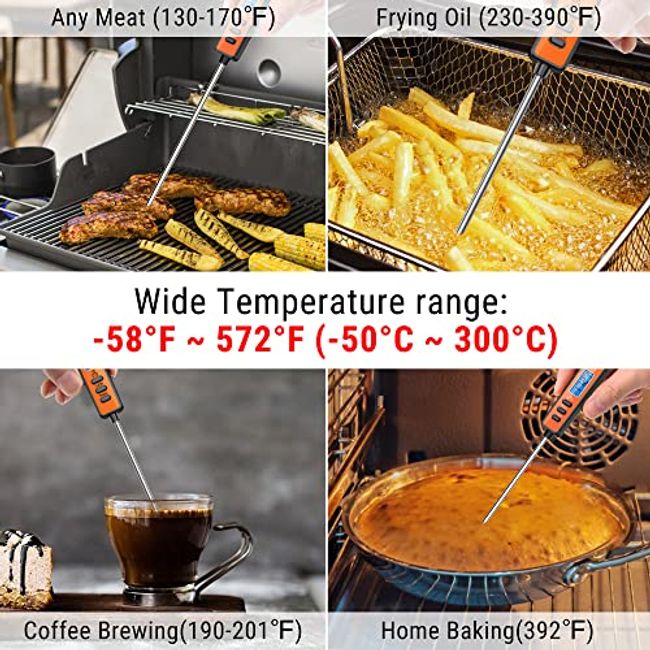 Waterproof Instant Read Kitchen Food Thermometer for Liquid Candle