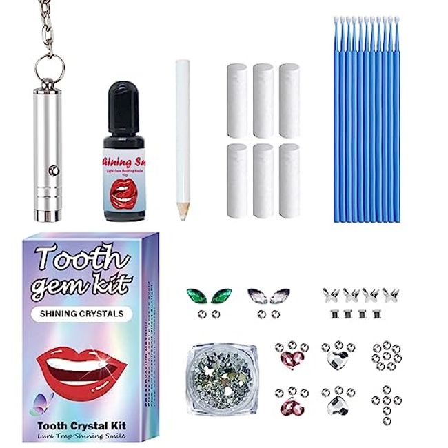 Tooth Gem Kit with Curing Light and Glue, Tooth Crystal Jewelry
