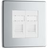 BG-Nexus-Flat-Plate Screwless Flat Plate Double RG45 Data Outlet Socket,Polished Chrome Finish