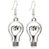 Bluebubble BRIGHT SPARK Silver Light Bulb Dangle Earrings on Gift Card