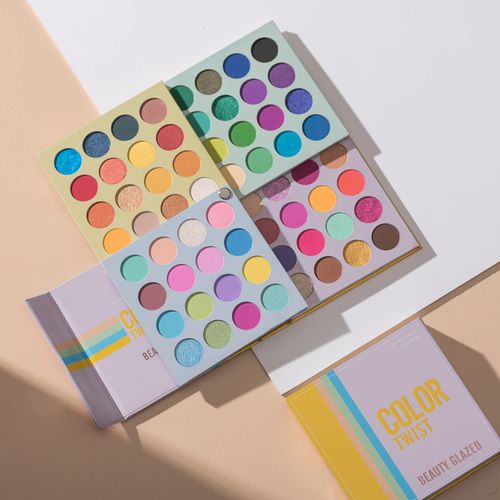 64 Colori Palette di Ombretti, Matte Pressed Glitter Shimmer Eye Shadow Waterproof Blendable Professional Make Up Palette, 4 in 1 tavola di rotazione Eye Makeup Cosmetic