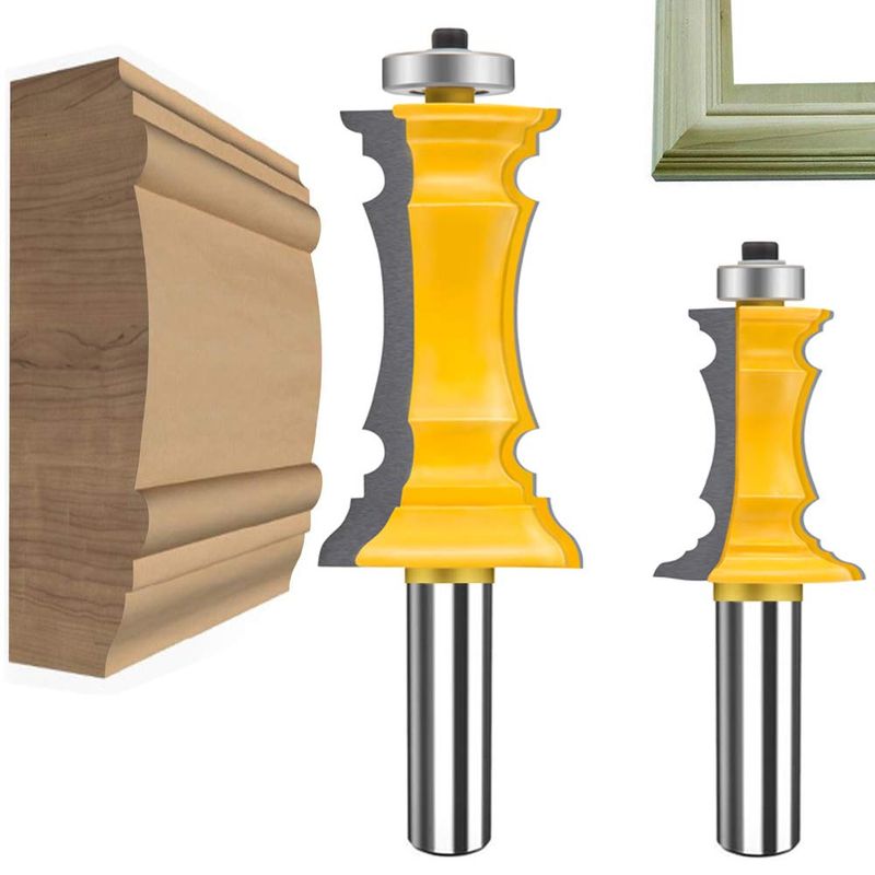 MAYLNE Router Bit Set 1/2 Inch Shank Frame Crown Mitered Door & Drawer ...