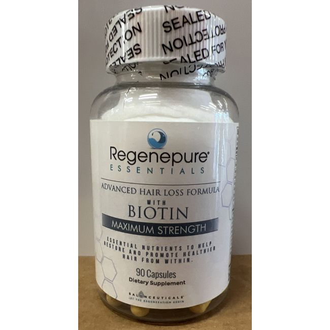 Regenepure Essentials Biotin Hair Supplement Regrowth Anti Hair Loss