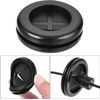 4 Black Round Double Sided Electrical Rubber Grommets for Wire Protection Mounting (20mm)