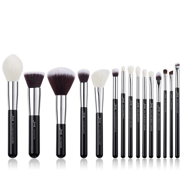 Jessup Makeup Brush Professional Blush Blending Concealer Powder Foundation Eye Brush Eyeshadow Cosmetics Set Black T180