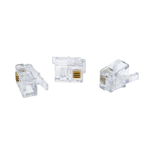 IDEAL Electrical 85-344 6P4C RJ-11 Modular Plugs, 3 Prong Contact Plugs for CAT3/5e, Traditional Phone Wire, 25 Connectors