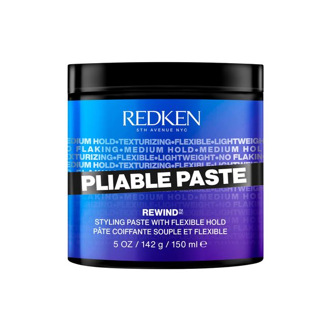 REDKEN Pliable Paste, Texturising Hair Paste for Flexible, All-Day Re-Workability, For Men and Women, Medium Hold, 150 ml