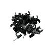 Black Round Cable Clips with Nail Fixings, K-Type 100-Pack (14mm)