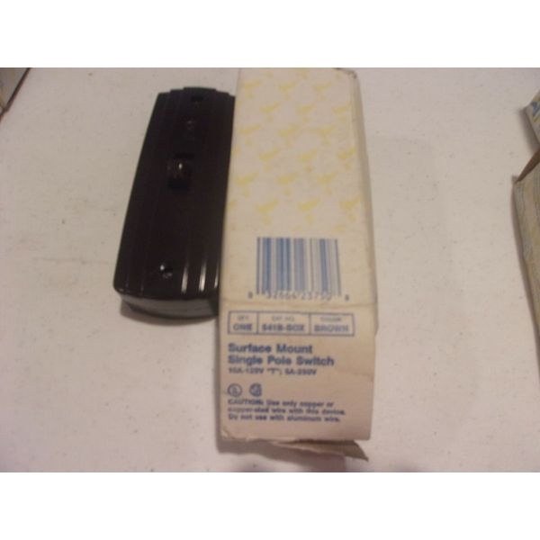 EAGLE 541B-BOX BROWN SURFACE MOUNT SINGLE POLE SWITCH 10A 125V "T"; 5A 250V +