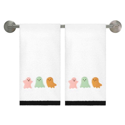 Avanti Linens - Hand Towels, Soft & Absorbent, Halloween Bathroom Decor (Ghost Pastel, 2-Pack)