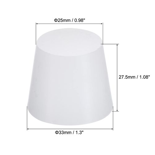 uxcell Silicone Rubber Taper Plug 25mm-33mm Solid White Powder Coating Coating Anodizing Plating Sandblasting Laboratory Use Pack of 5