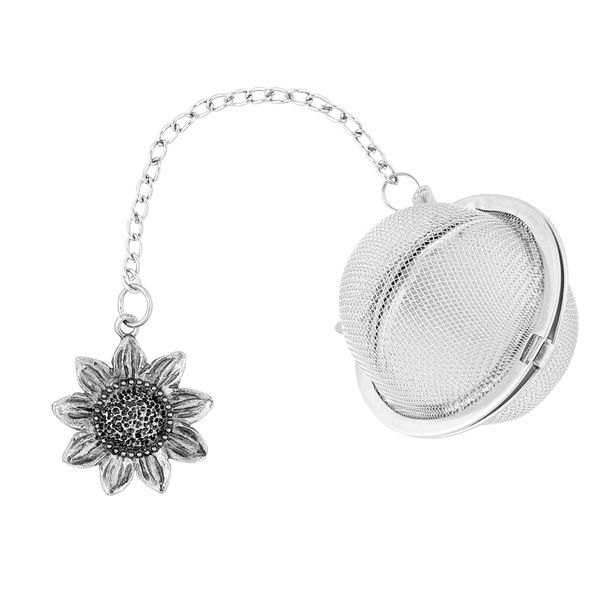 Tea Infusers Tea Ball with Zinc Alloy Sunflower Charm Supreme Housewares 18/8 Stainless Steel 2 Inch Mesh Tea Ball Infuser Tea Strainer Tea Interval Diffuser Infuser (Sunflower)