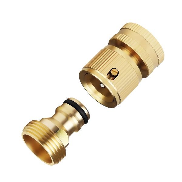 Mdlufee Garden Hose Quick Connector,3/4 inch Male Thread Tap Connector and Female Thread Brass Quick Connector,Threaded Faucet Adapter