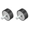 sourcing map M10 Thread Rubber Mounts,Vibration Isolators,Cylindrical Shock Absorber with Studs 50 x 20mm 2pcs