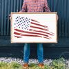 American Flag Rugged Patriotic Stencil - USA Template