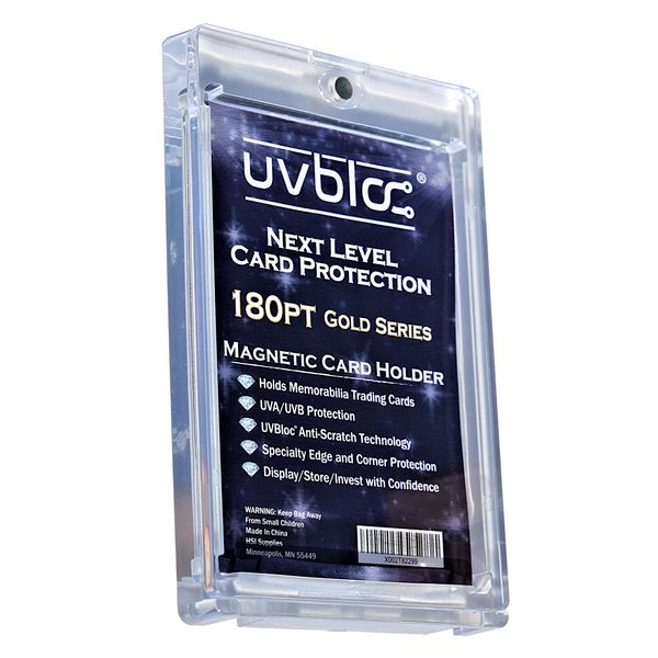 UVBLOC One Touch Card Holder 180pt Magnetic Baseball Jersey Patch Protectors Sleeves Cases for Trading Sports Cards