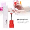 Nail Drill Bits, Ceramic Manicure Drill Bits, Ceramic Burr Podiatry Thick Nails, Grinding Head for Manicure Pedicure Cuticle Gel Nail Polishing, Red(Round Flat Head F)
